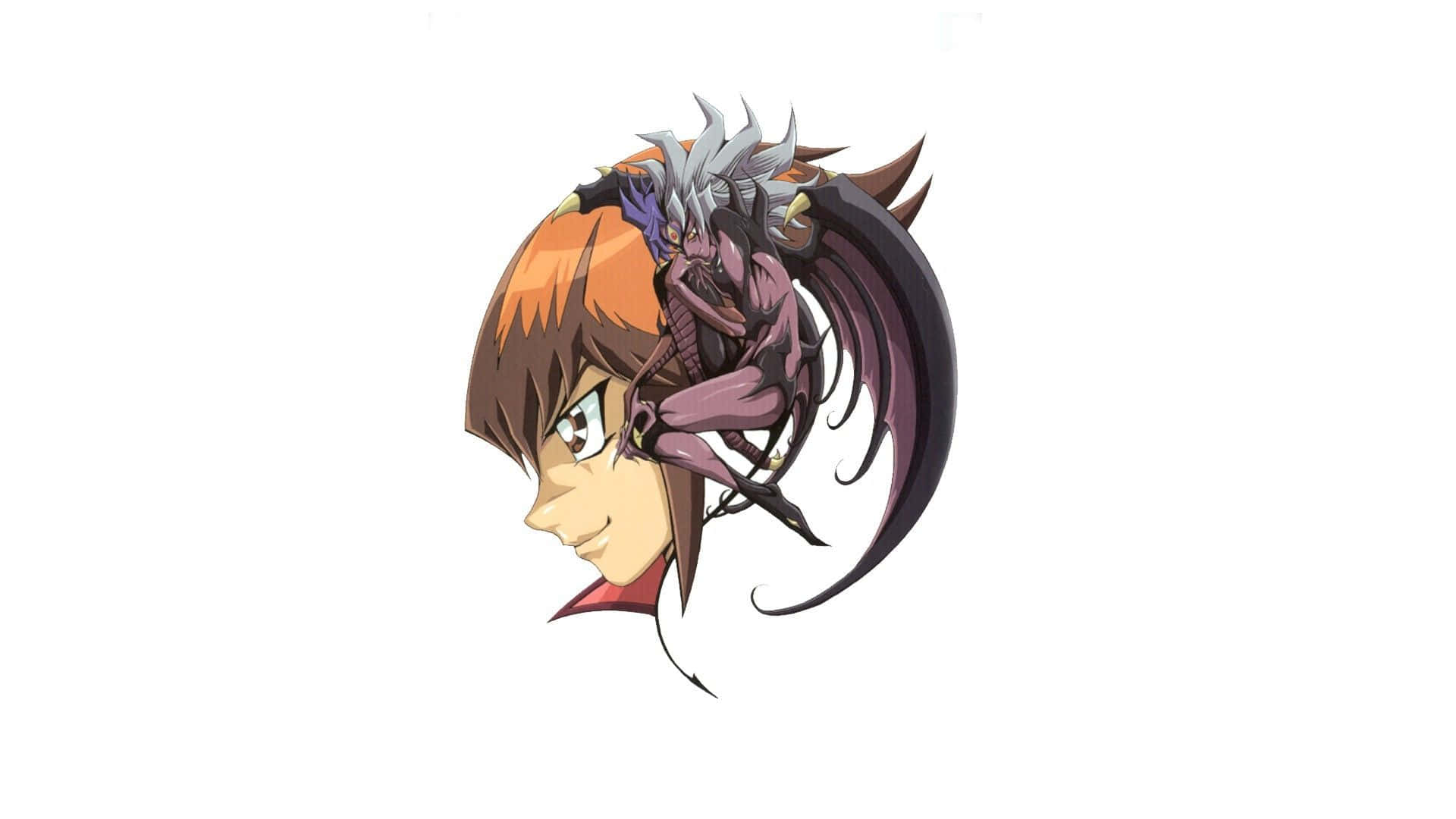 Jaden Yuki, orange hair, purple demonic creature, Full HD Desktop Wallpaper