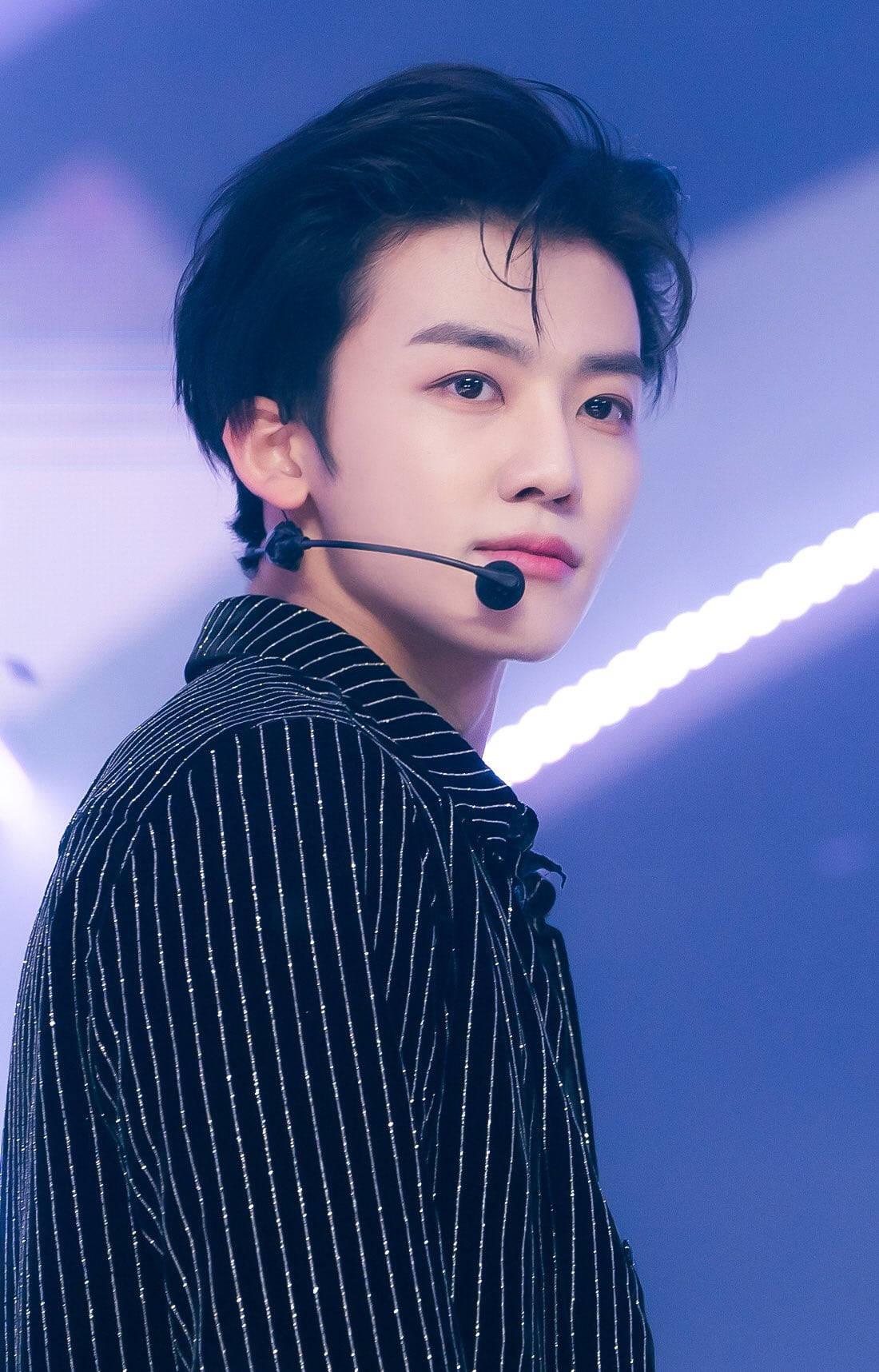 Jaemin NCT, pinstripe jacket, headset, HD Phone Wallpaper