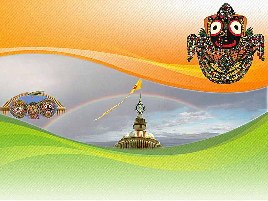 Jagannath, Indian flag colours, temple, SD Desktop Wallpaper