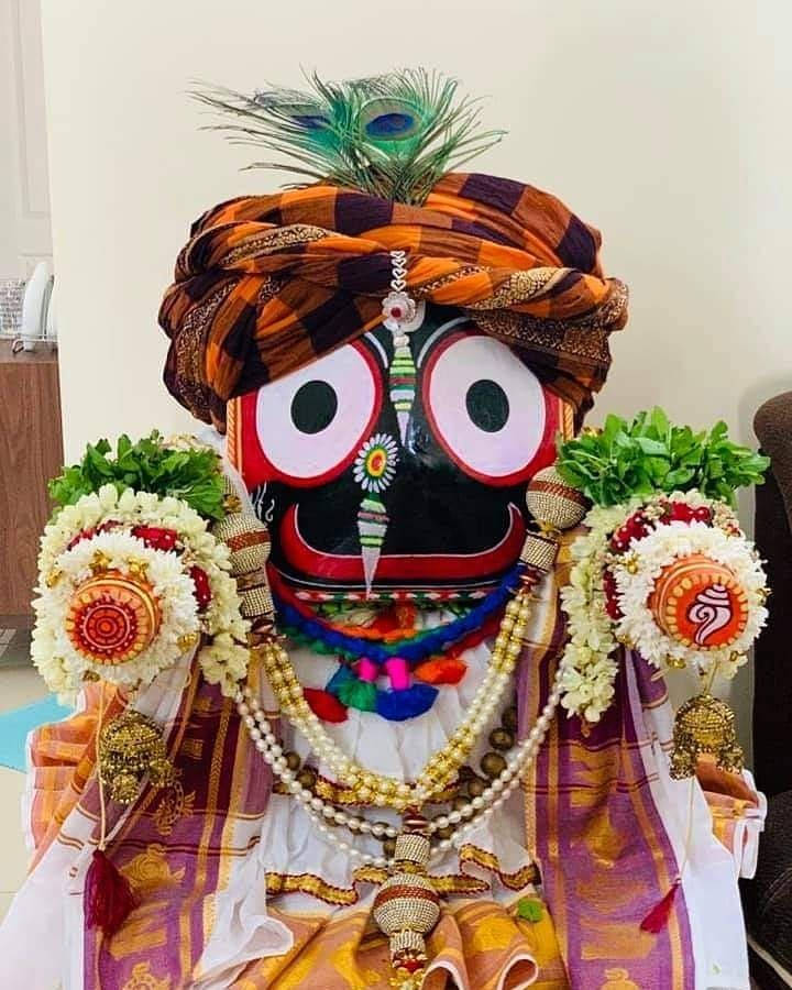 Jagannath, checkered turban, white eyes, SD Phone Wallpaper