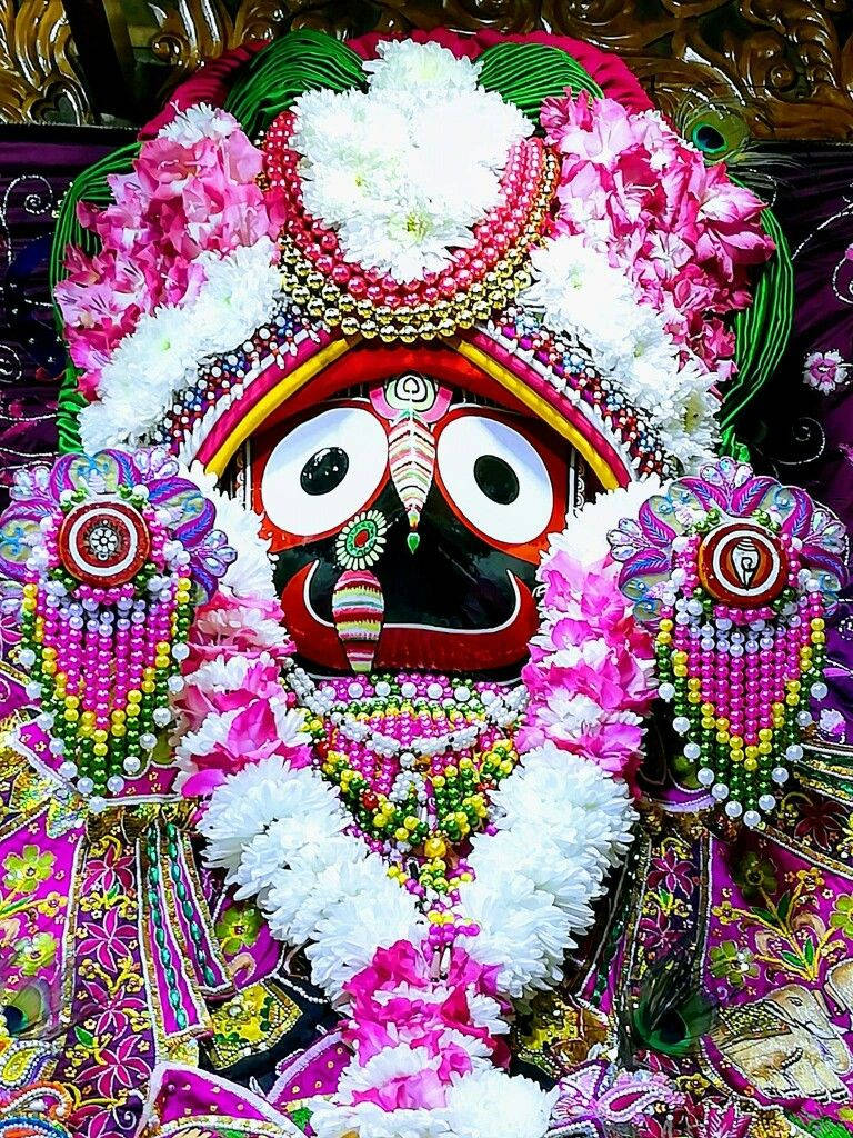 Jagannath, white eyes, red face, SD Phone Wallpaper