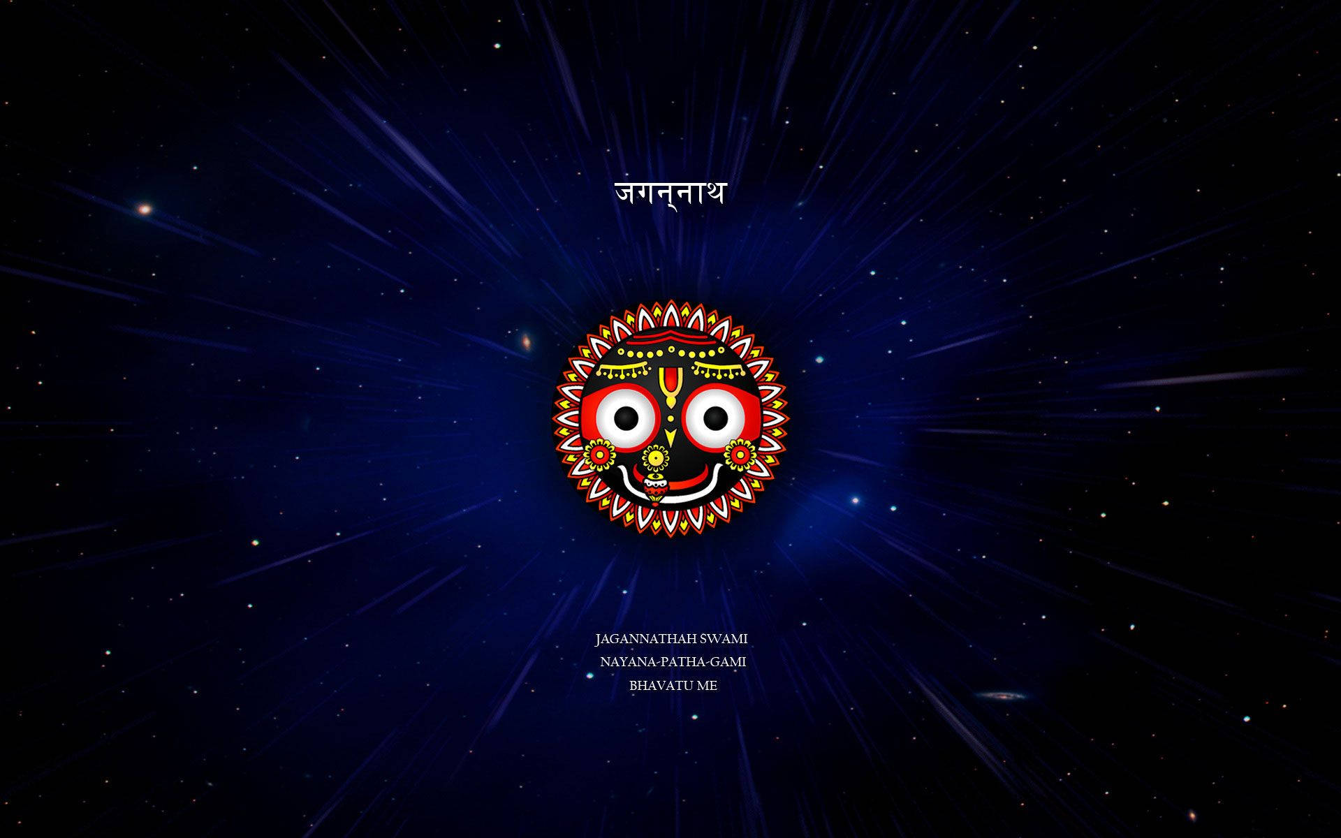 Jagannath, cosmic starfield, radiant blue rays, Full HD Desktop Wallpaper
