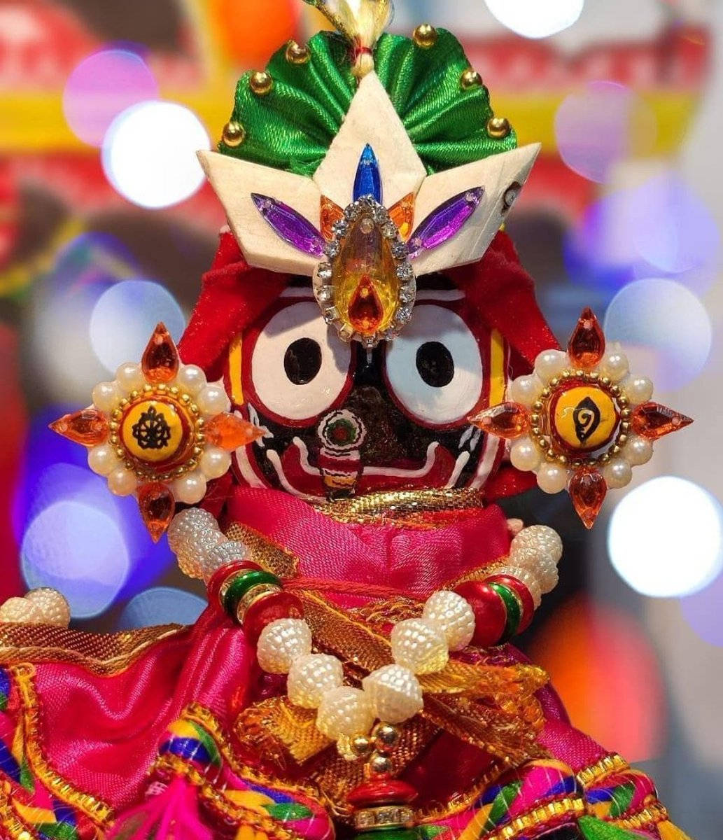 Jagannath, jewel headdress, traditional Indian deity idol, SD Phone Wallpaper