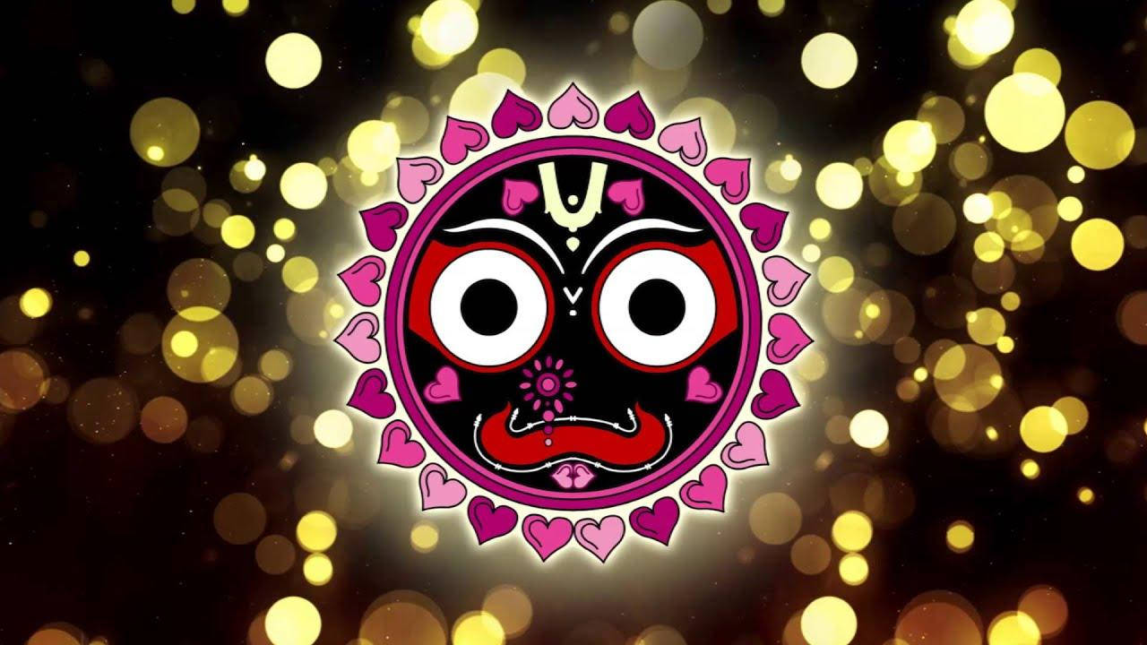 Jagannath, mask, pink hearts, HD Desktop Wallpaper