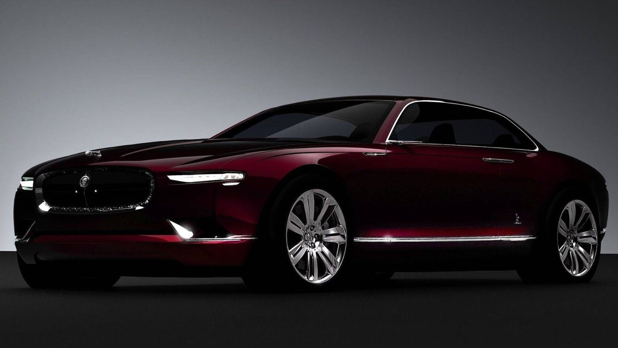 dark red, Jaguar Car, chrome accents, Full HD Desktop Wallpaper