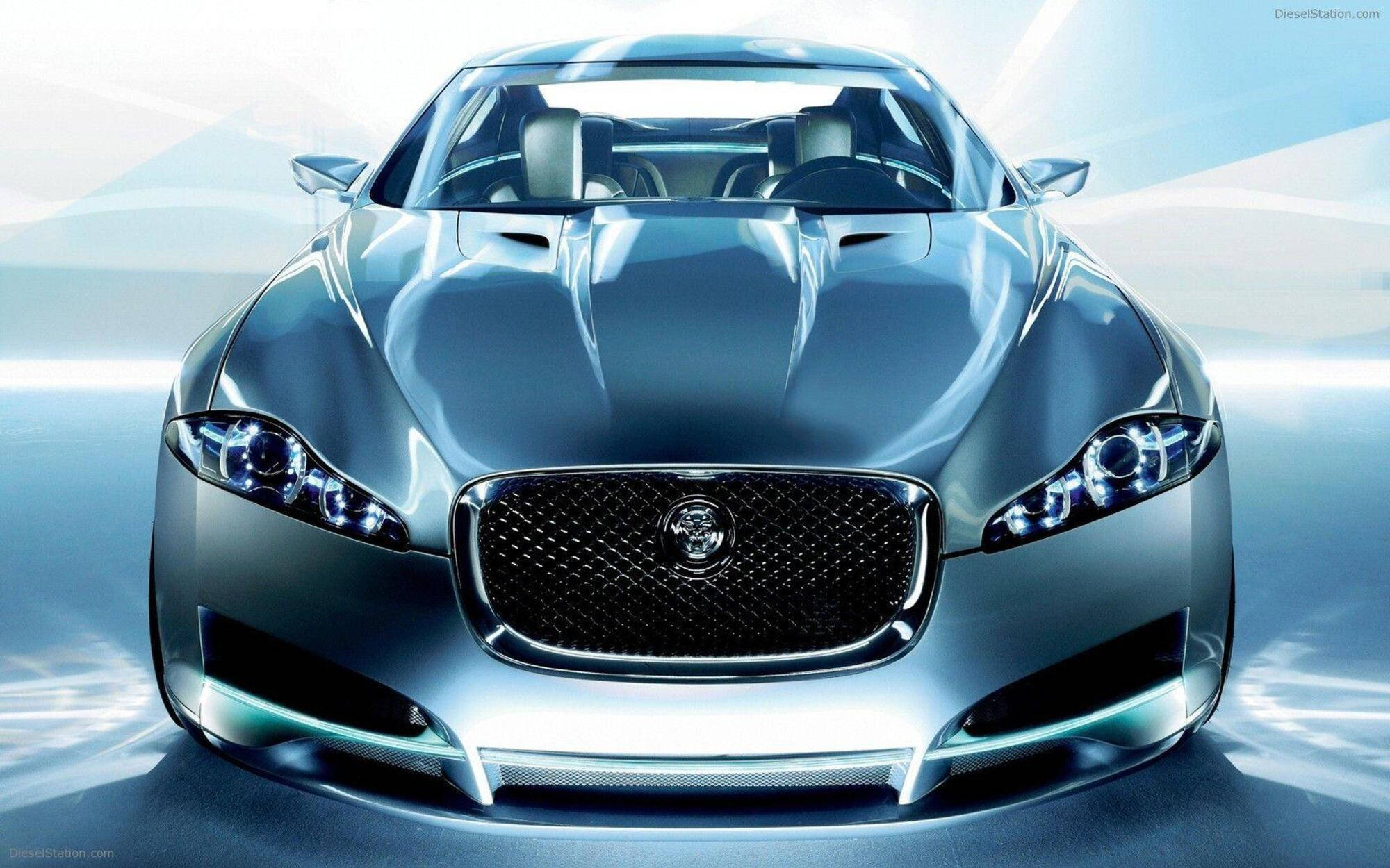 metallic blueish silver, Jaguar car, sleek, Full HD Desktop Wallpaper