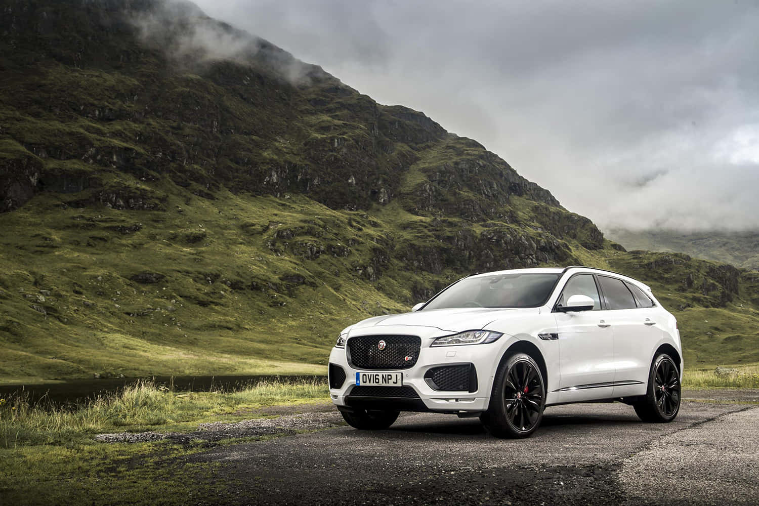 Jaguar F-Pace, white, gravel road, HD Desktop Wallpaper