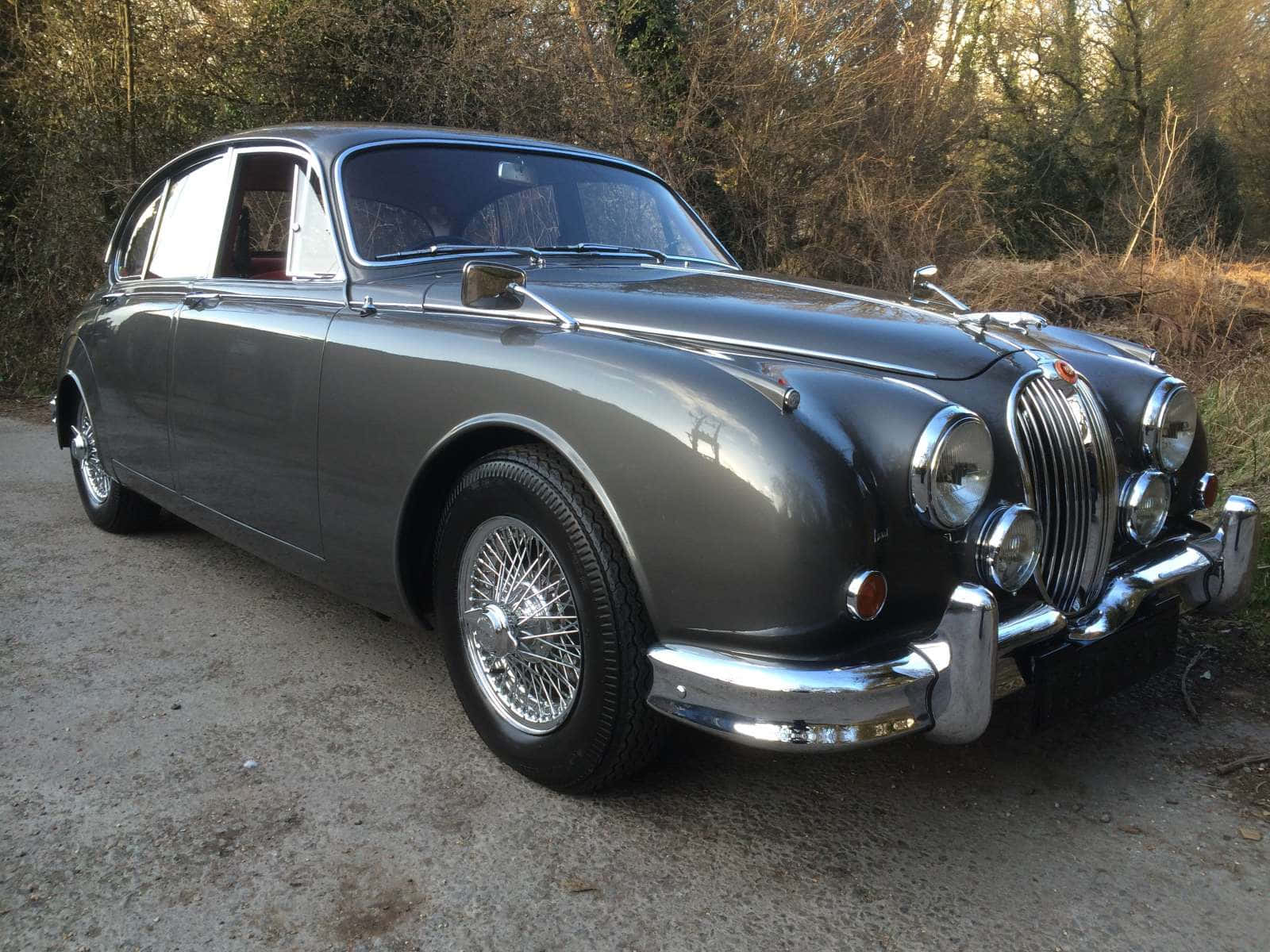 Jaguar Mark 2, silver, gravel path, HD Desktop Wallpaper