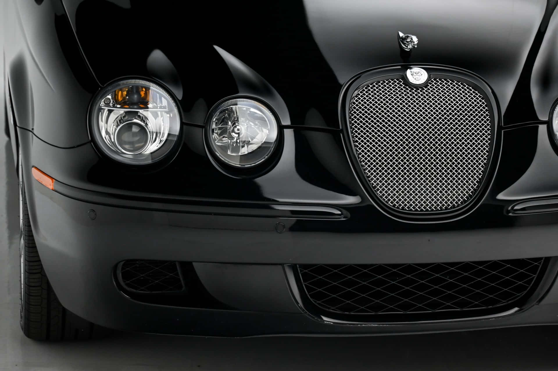 Jaguar S-type, front grille, headlights, Full HD Desktop Wallpaper