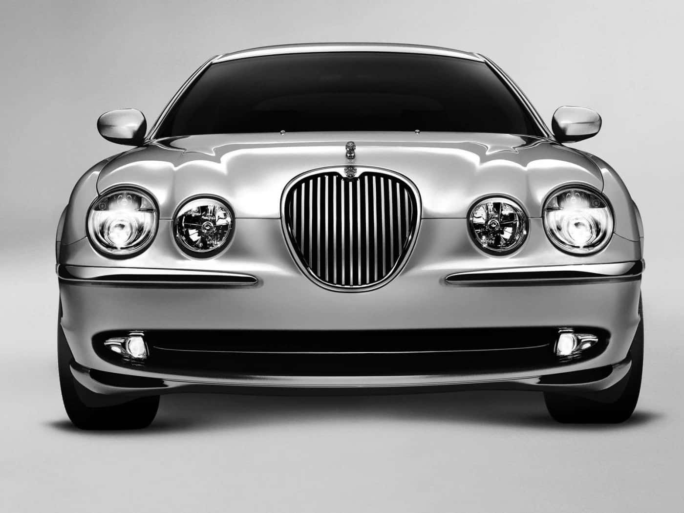 Jaguar S-Type, silver, chrome grille, HD Desktop Wallpaper