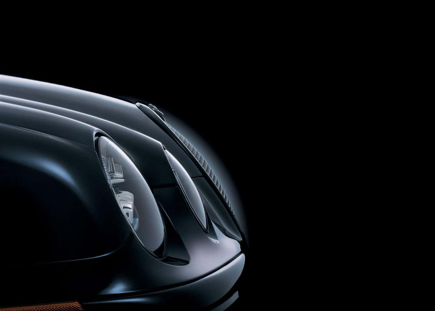 Jaguar S-type, sleek black sports car, headlight glows, HD Desktop Wallpaper