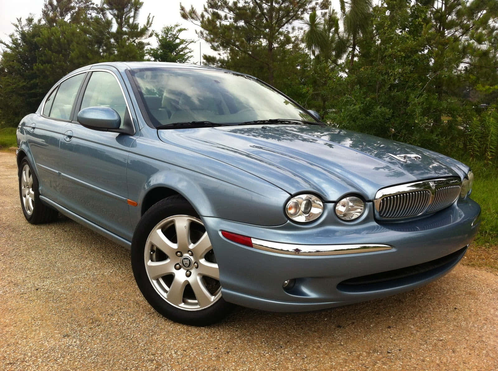Jaguar X-Type, silver, gravel, HD Desktop Wallpaper