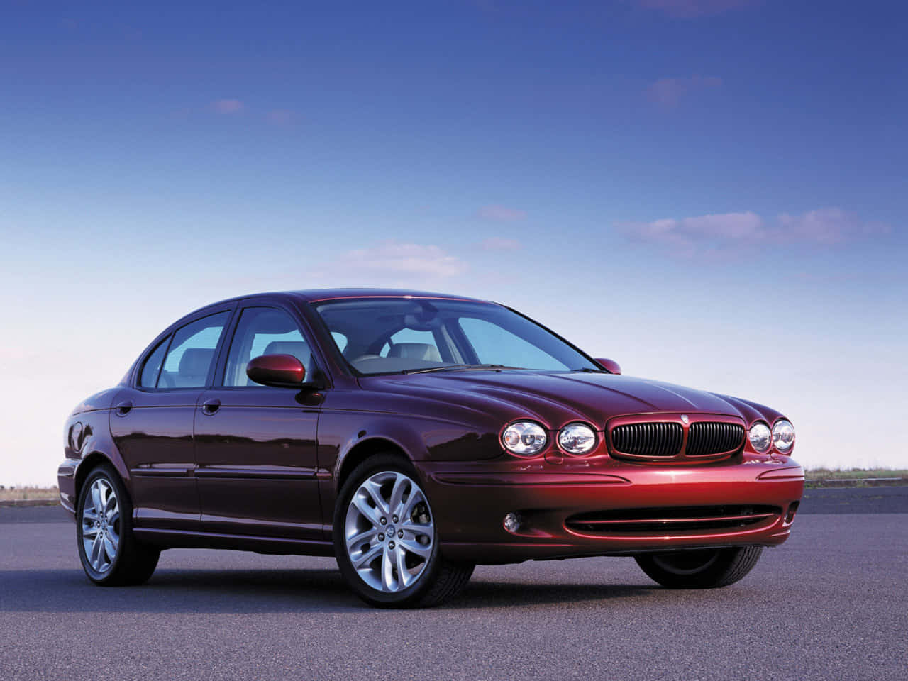 Jaguar X-Type, maroon, glossy, HD Desktop Wallpaper