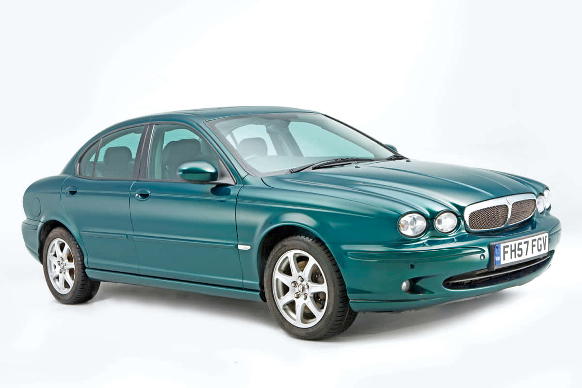 Jaguar X-Type, teal, studio lights, SD Desktop Wallpaper
