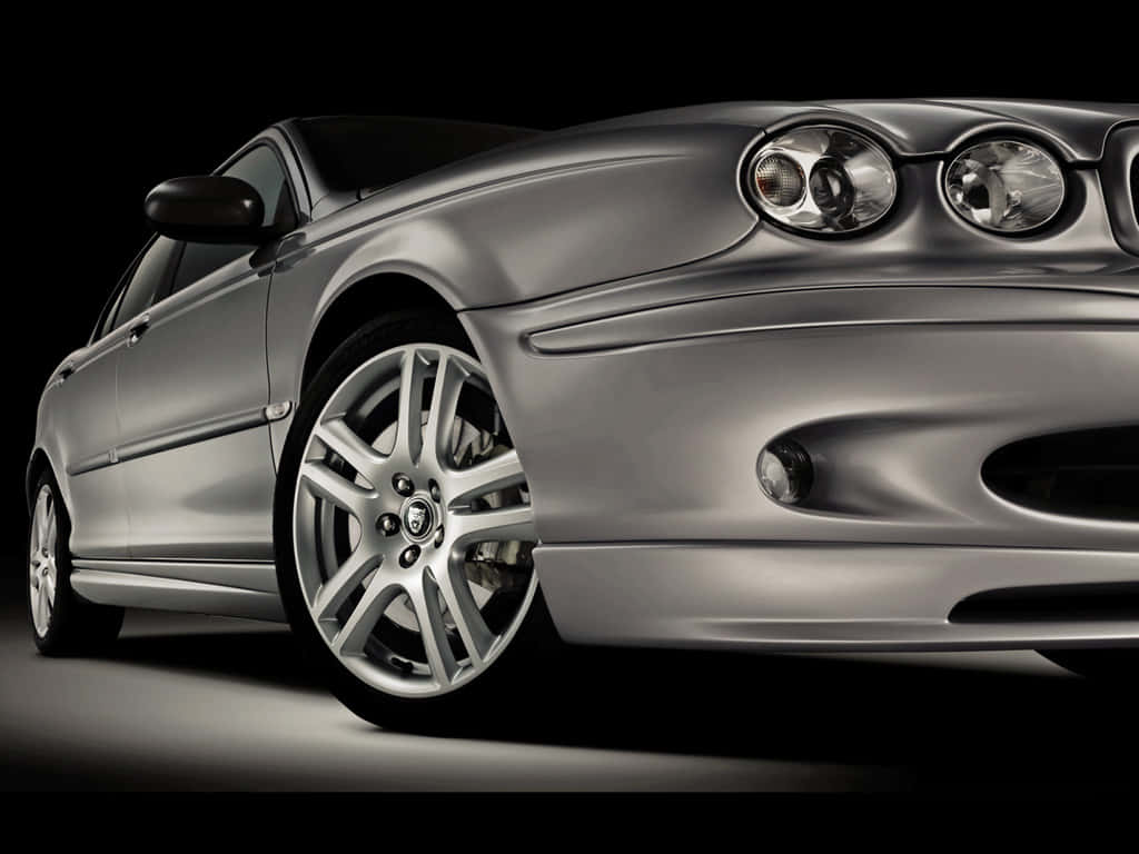 Jaguar X-Type, silver, studio lighting, SD Desktop Wallpaper