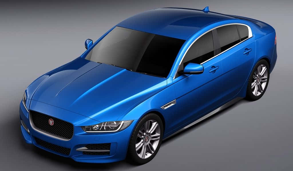Jaguar XE, blue, glossy, SD Desktop Wallpaper