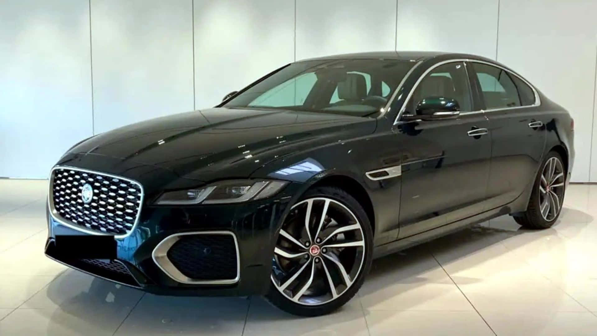 Jaguar XF, black, studio lights, Full HD Desktop Wallpaper