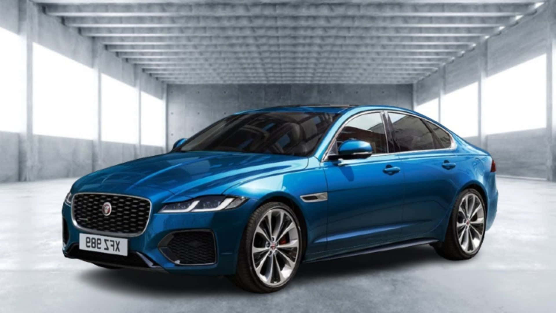 Jaguar XF, blue, sleek, Full HD Desktop Wallpaper