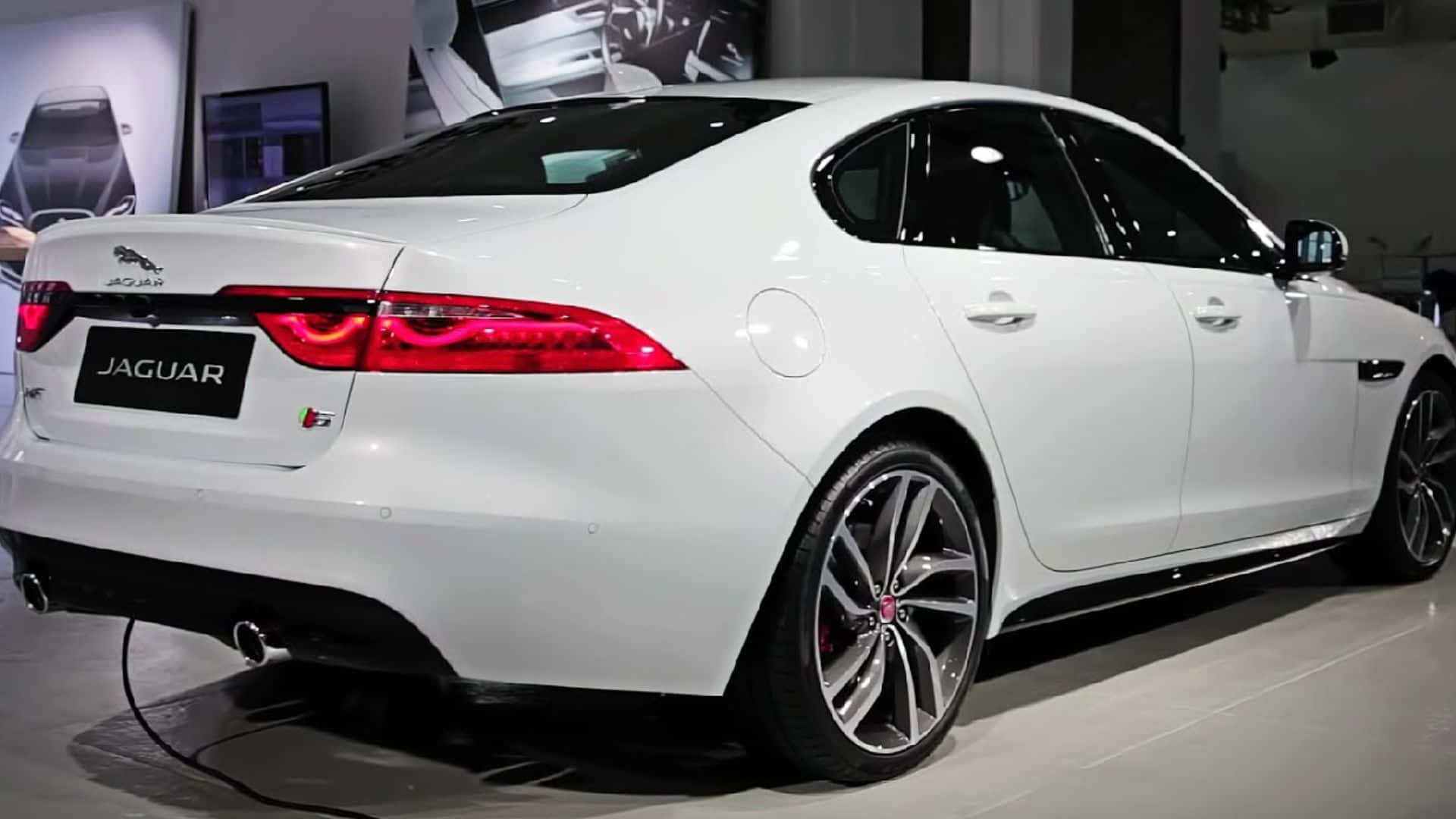 Jaguar XF, white, red taillights, Full HD Desktop Wallpaper