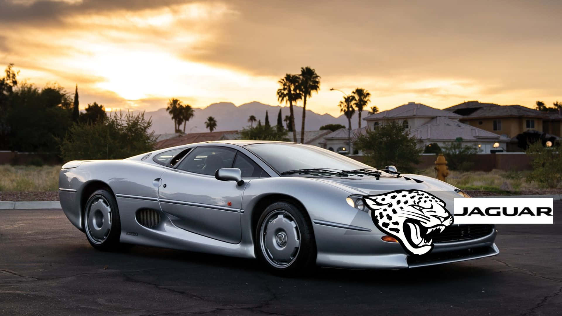Jaguar XJ220, silver, asphalt, Full HD Desktop Wallpaper