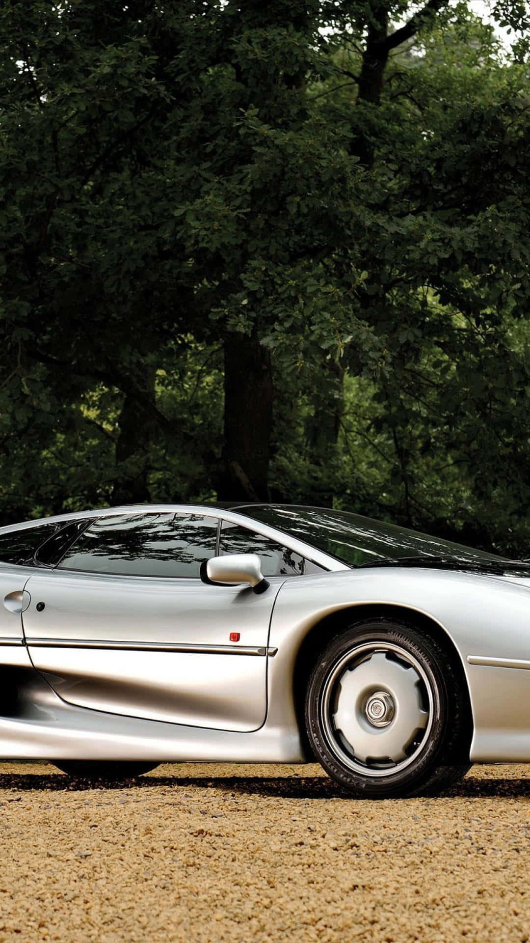 Jaguar XJ220, silver, gravel, Full HD Phone Wallpaper