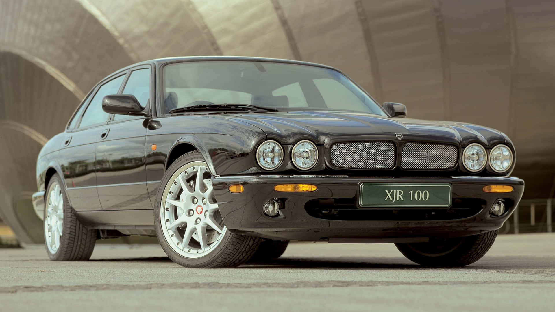 Jaguar XJR, black, 100 sedan, Full HD Desktop Wallpaper
