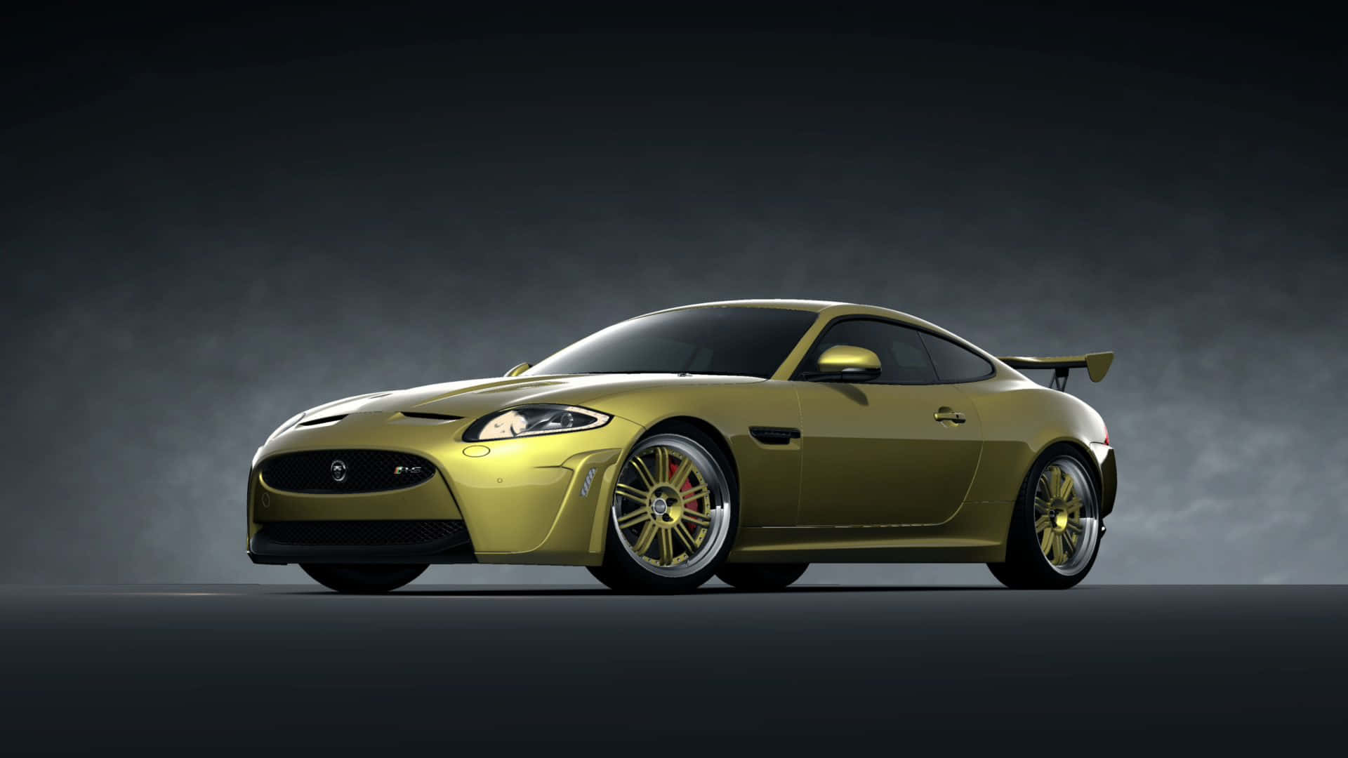 Jaguar XKR-S, black, gold, Full HD Desktop Wallpaper