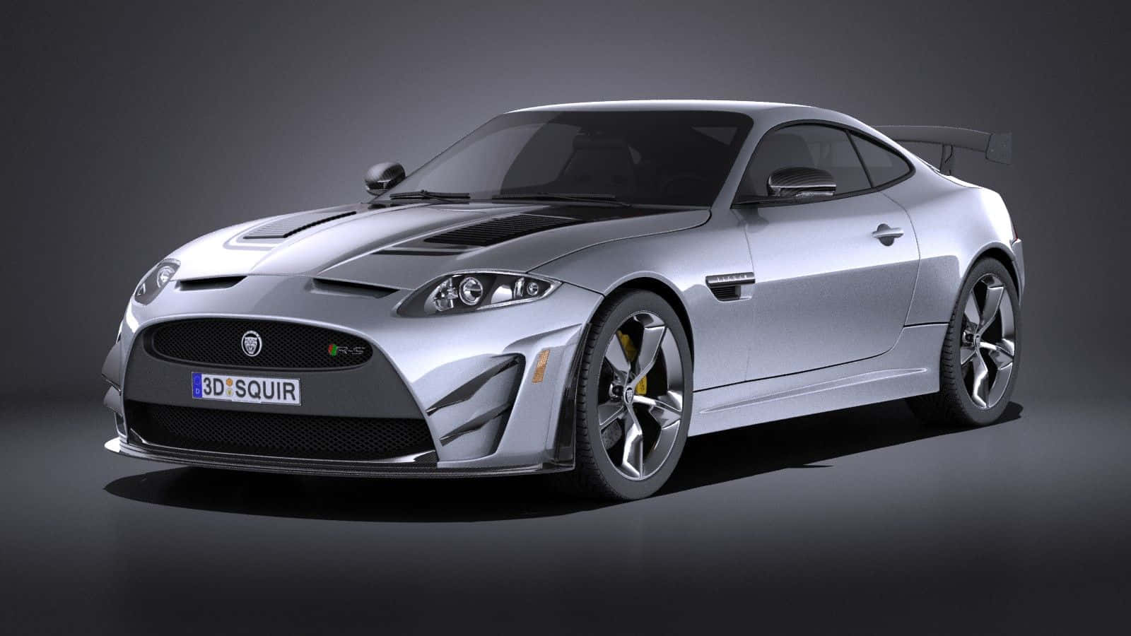 Jaguar XKR-S, silver, black racing stripes, HD Desktop Wallpaper