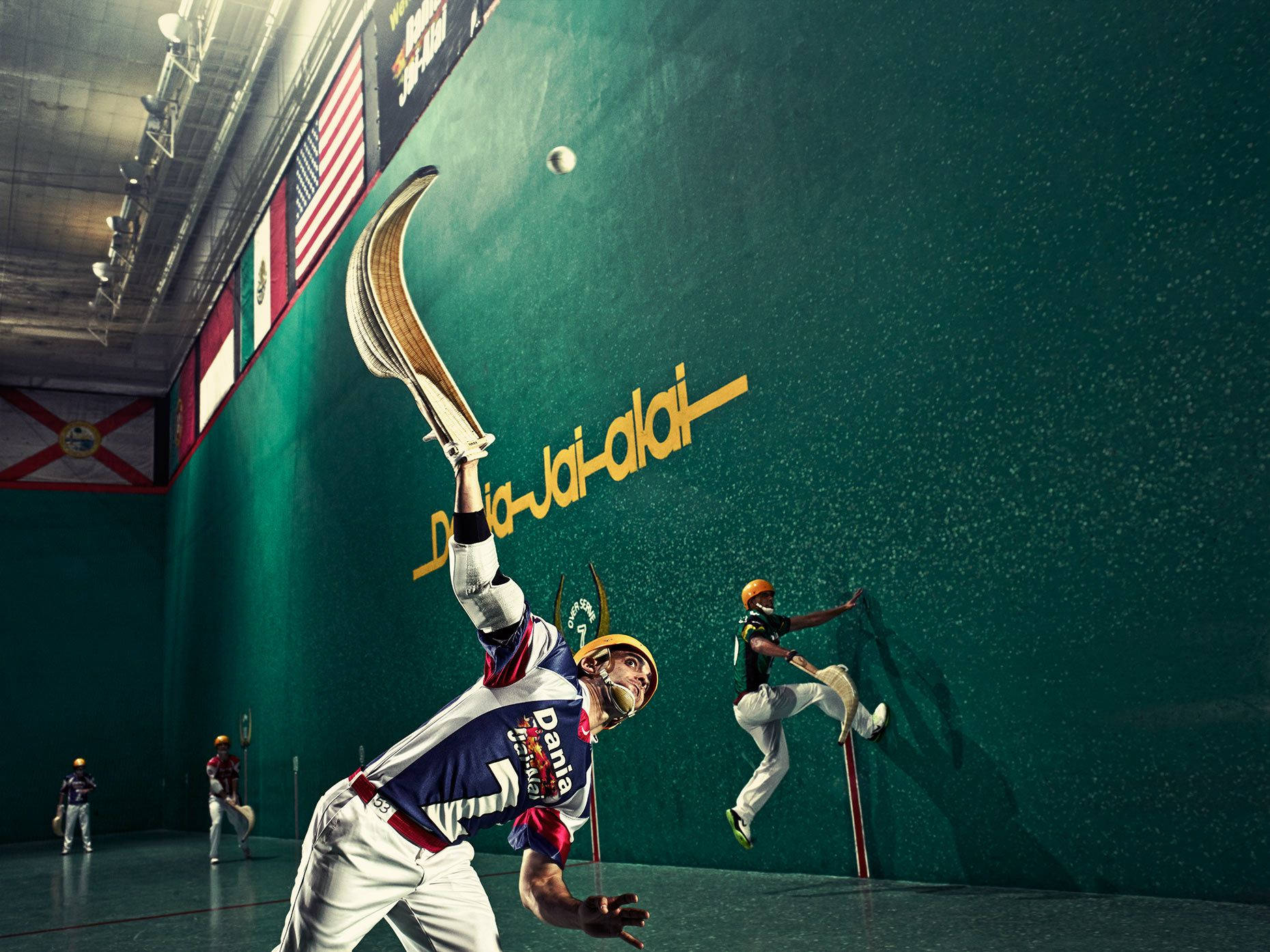 Jai Alai, cesta, indoor court, HD Desktop Wallpaper