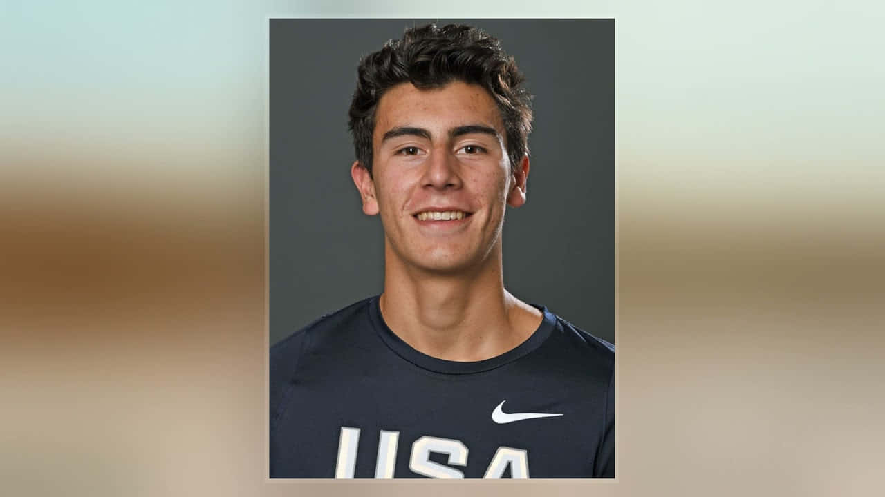 Jaime Jaquez Jr, navy blue USA Nike athletic shirt, soft gray background, HD Desktop Wallpaper