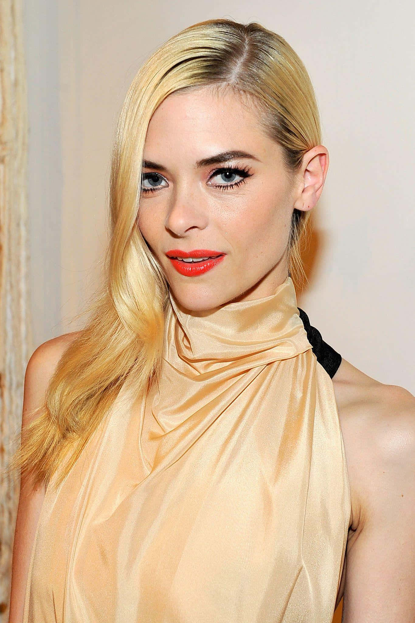 Jaime King, blonde woman, bold red lips, Full HD Phone Wallpaper