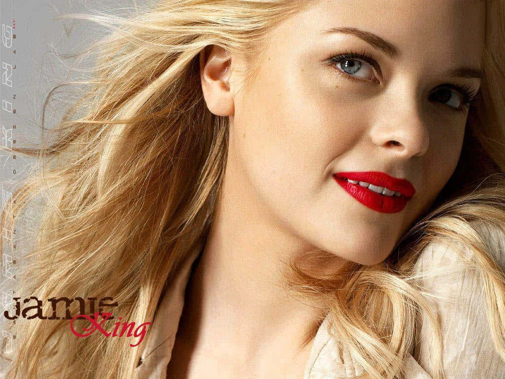 Jaime King, blonde woman, bright blue eyes, SD Desktop Wallpaper