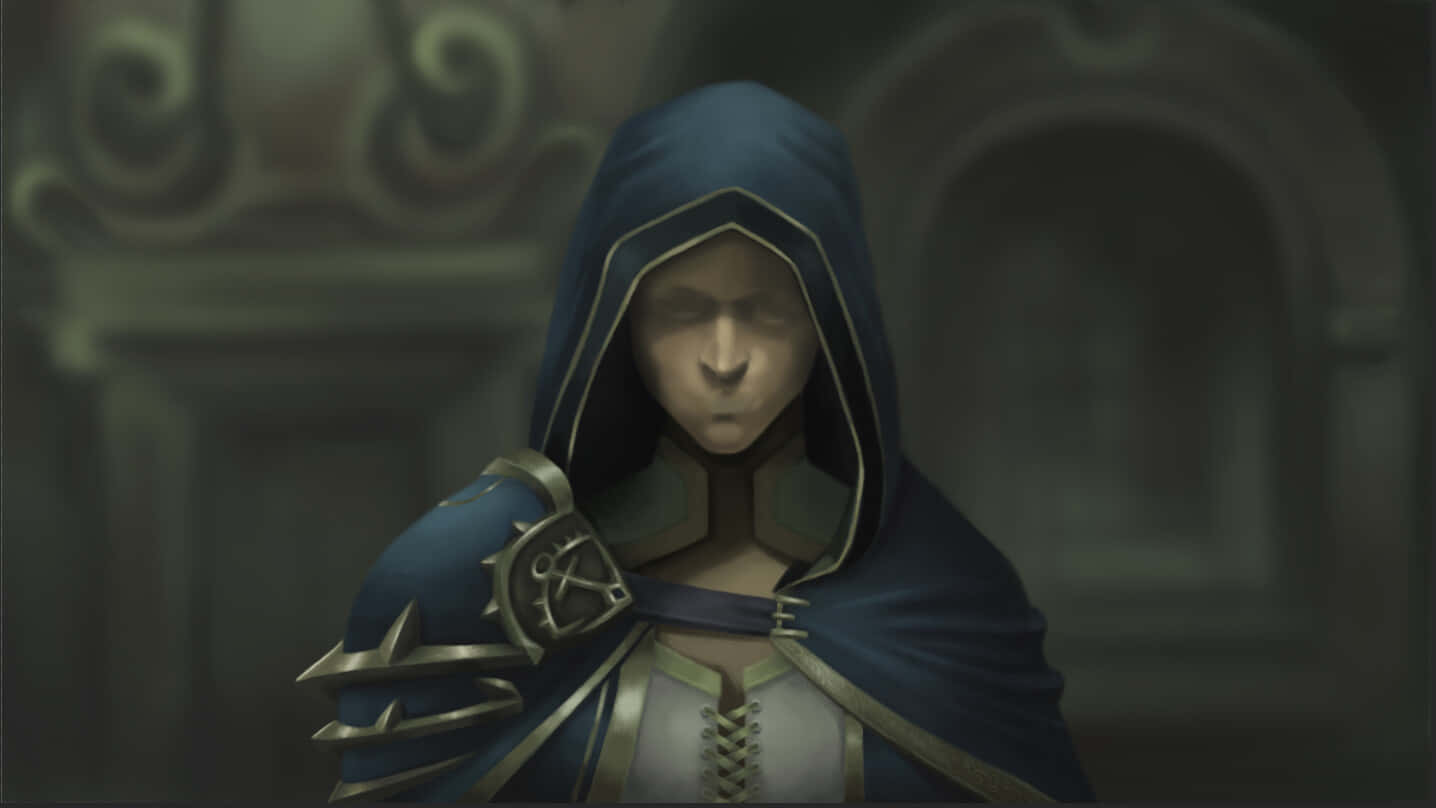 Jaina Proudmoore, hooded figure, blue cloak, HD Desktop Wallpaper