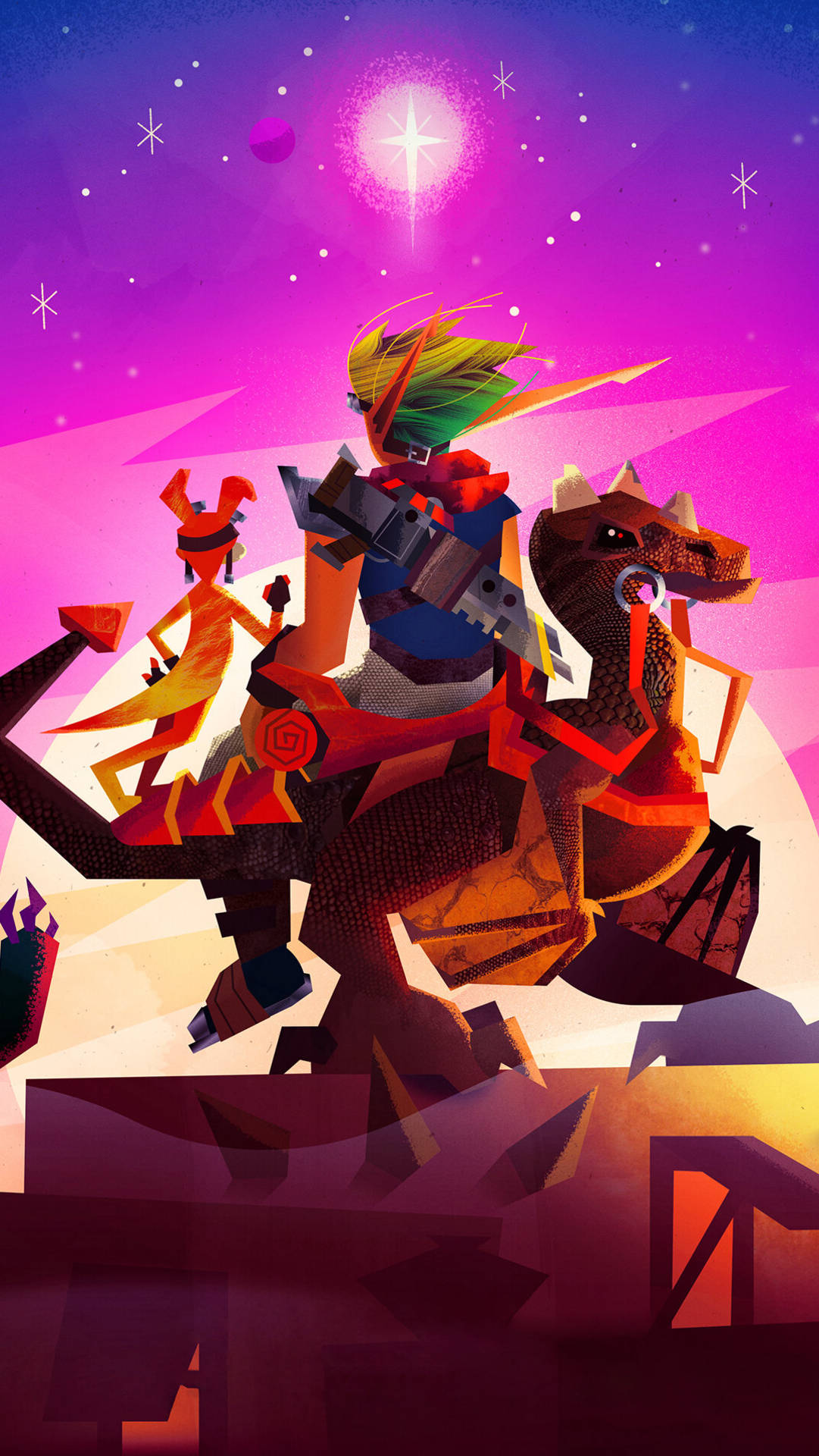 Jak 2, rainbow hair, mechanical dinosaur, Full HD Phone Wallpaper