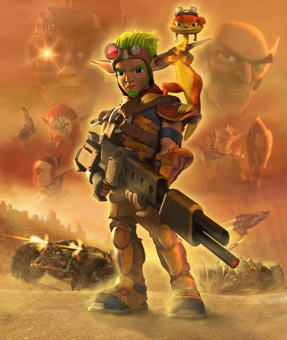 Jak 3, green hair, goggles, SD Phone Wallpaper