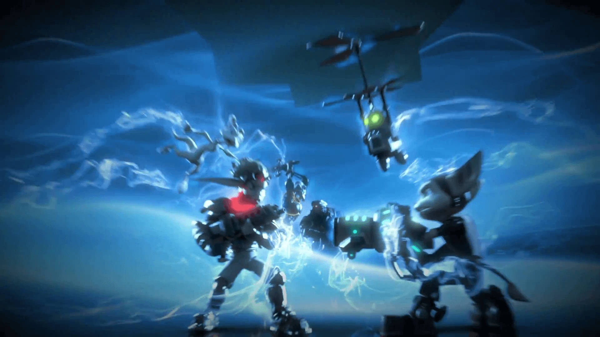 Jak and Daxter, glowing blue energy storm, dark sky, Full HD Desktop Wallpaper