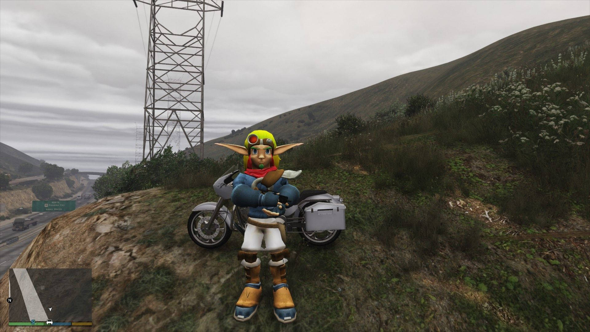 Jak and Daxter, motorcycle, hill, Full HD Desktop Wallpaper