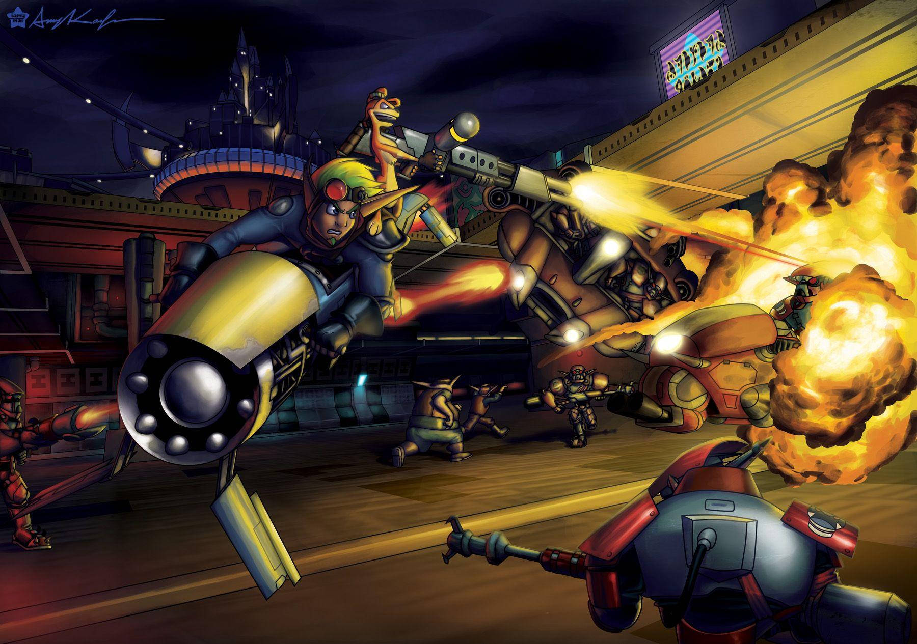 Jak and Daxter, motorcycle, night, HD Desktop Wallpaper