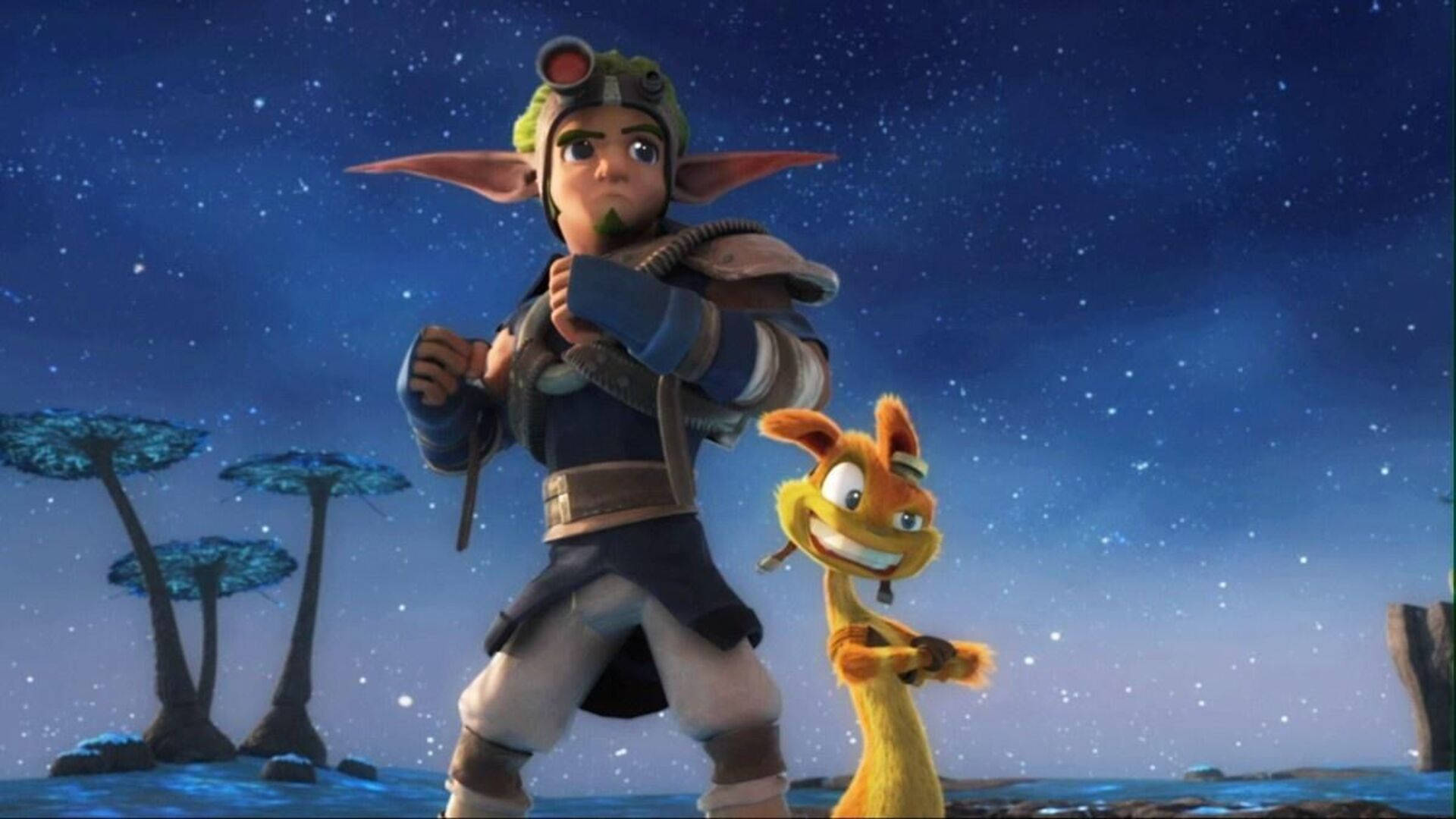Daxter, Jak 2, starry night, Full HD Desktop Wallpaper