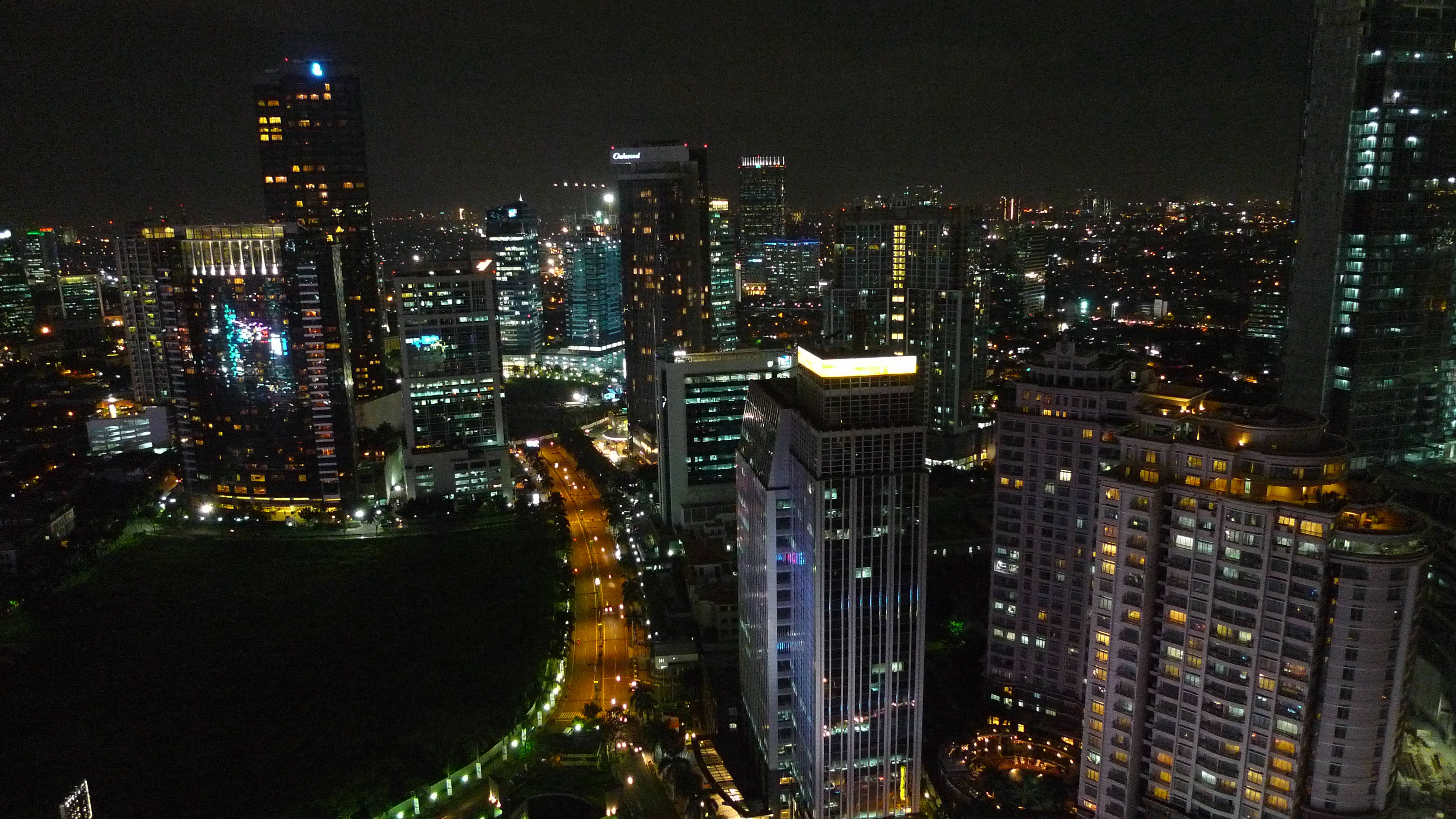 Jakarta, Night View, aerial night view, 4K Desktop Wallpaper