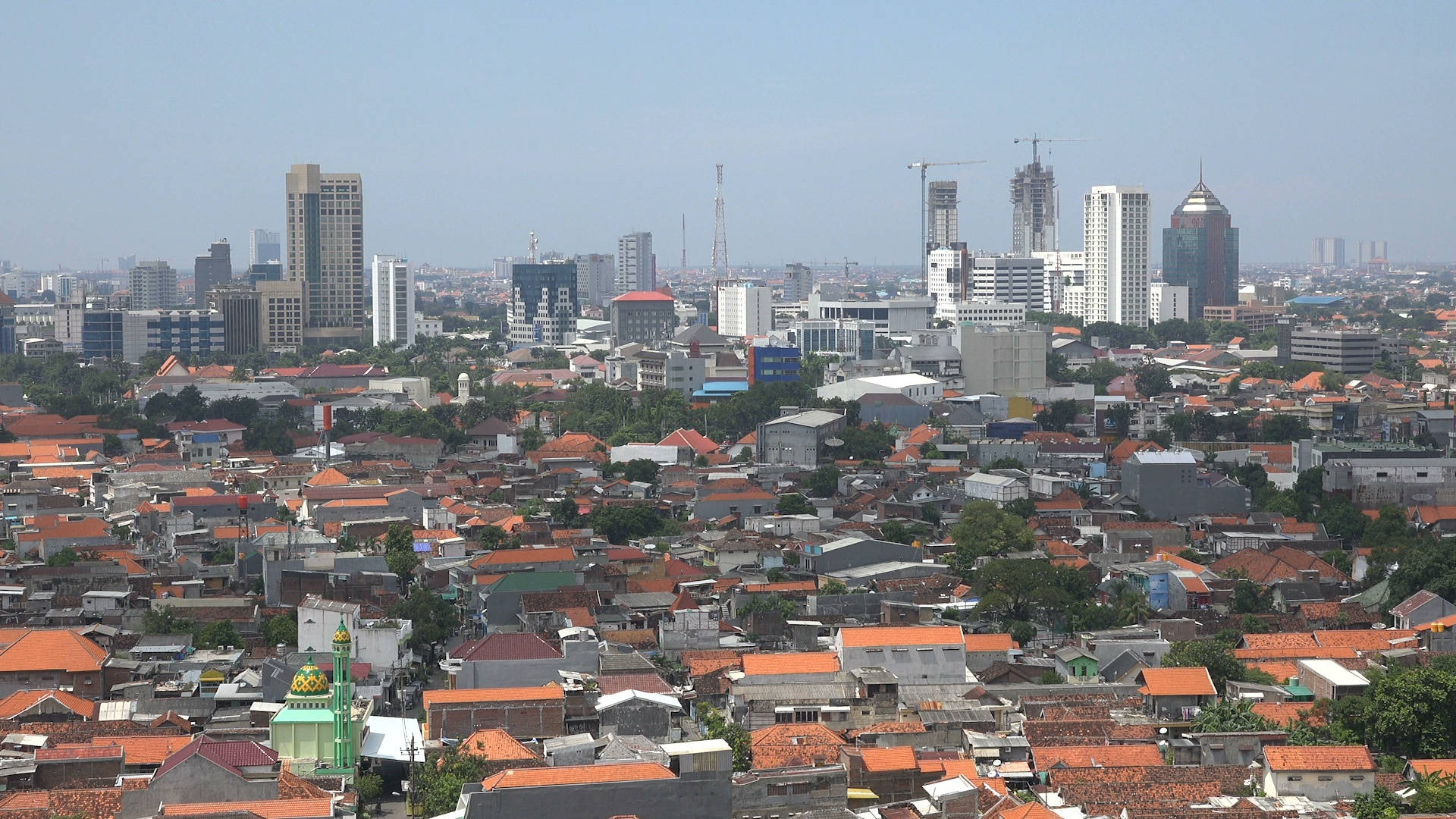 Jakarta, red roof, traditional red-roofed homes, Full HD Desktop Wallpaper