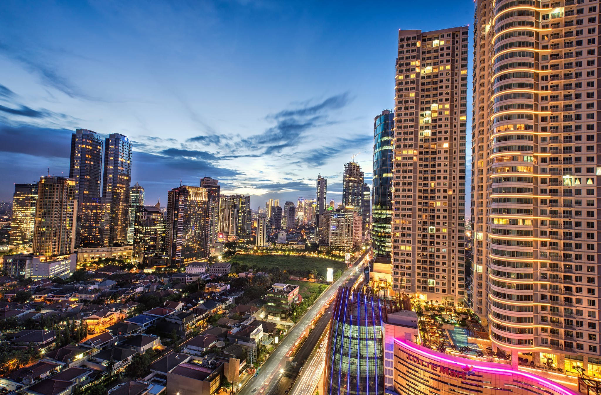 Jakarta, afternoon light, towering skyscrapers, Full HD Desktop Wallpaper