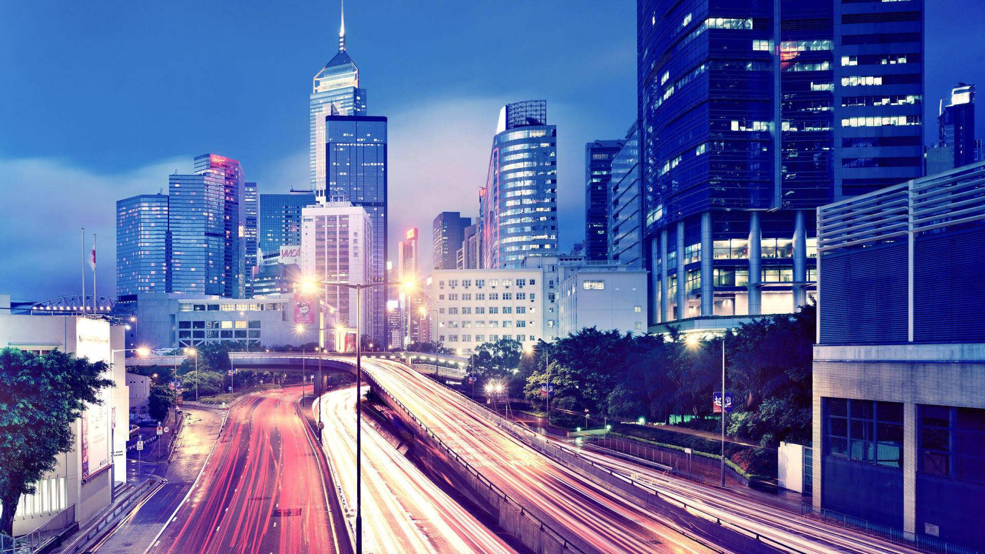 Jakarta, highway, dusk, Full HD Desktop Wallpaper
