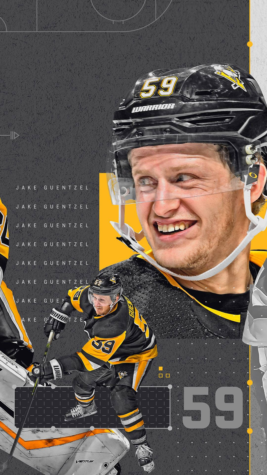 Jake Guentzel, number 59, black and gold uniform, Full HD Phone Wallpaper