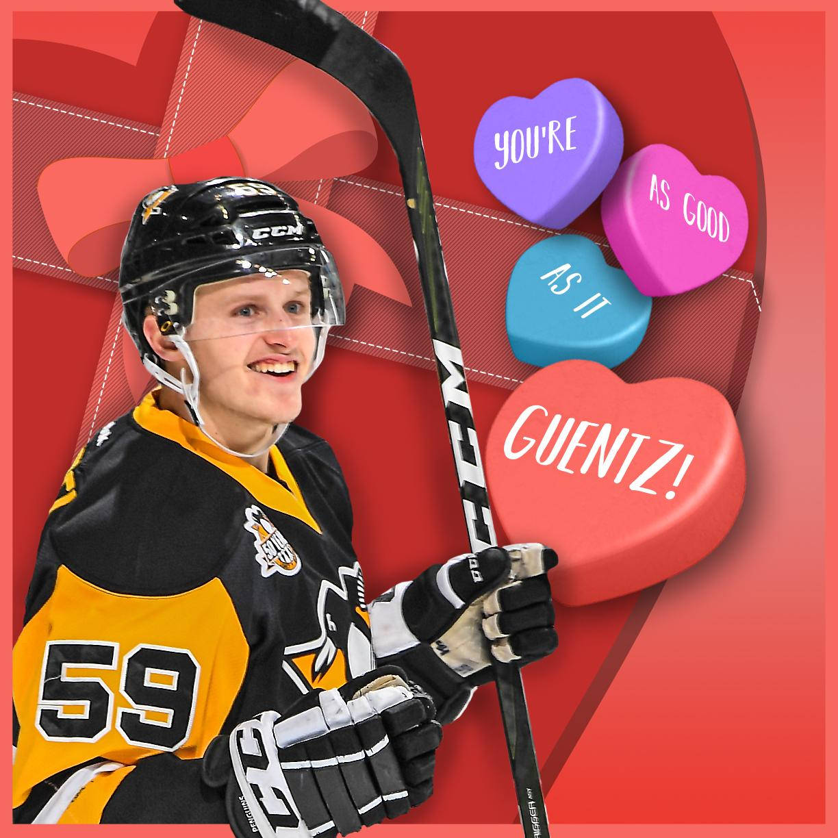 Jake Guentzel, No. 59, black and yellow jersey, SD Desktop Wallpaper