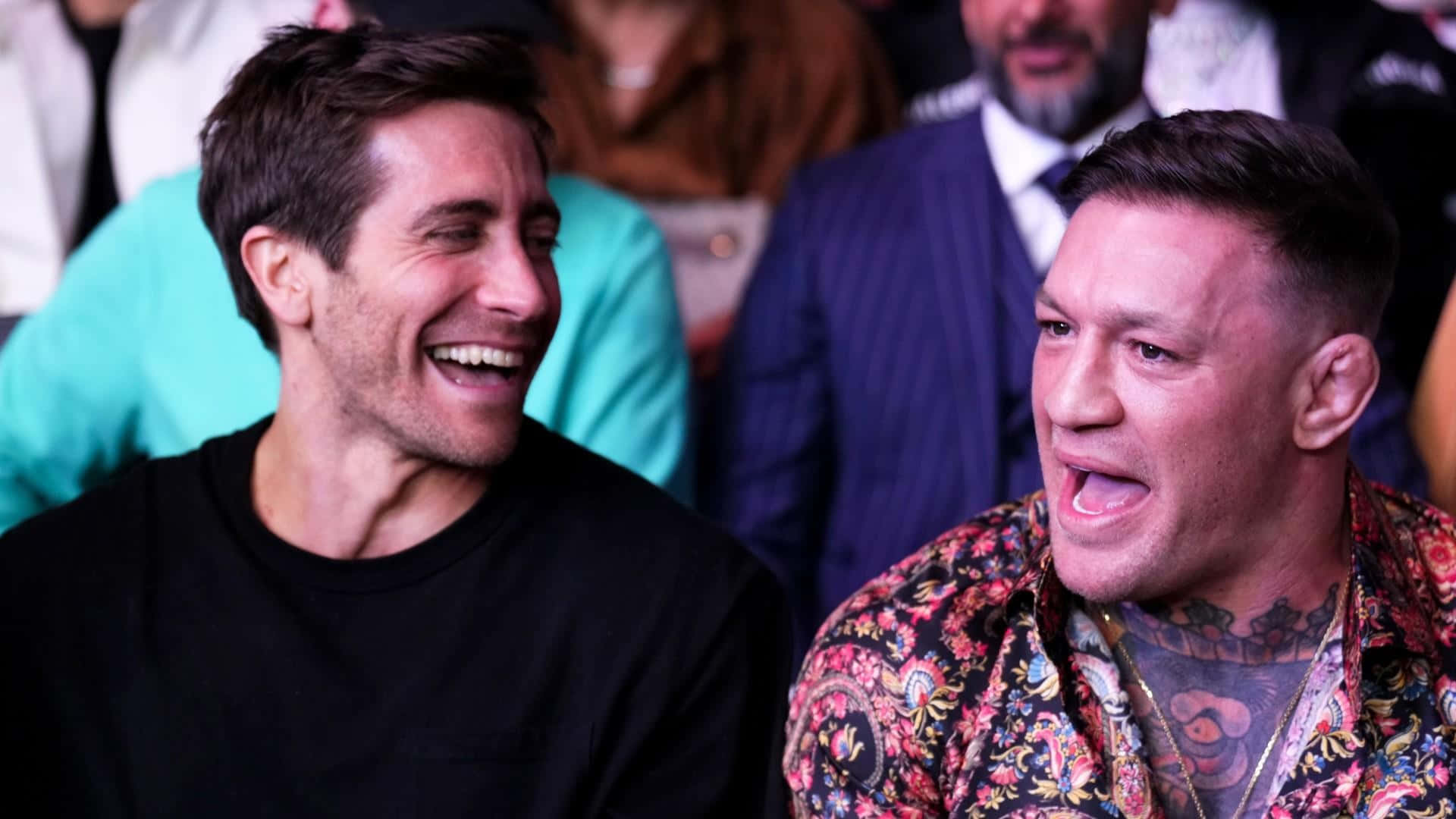 Jake Gyllenhaal, UFC, laughing, Full HD Desktop Wallpaper