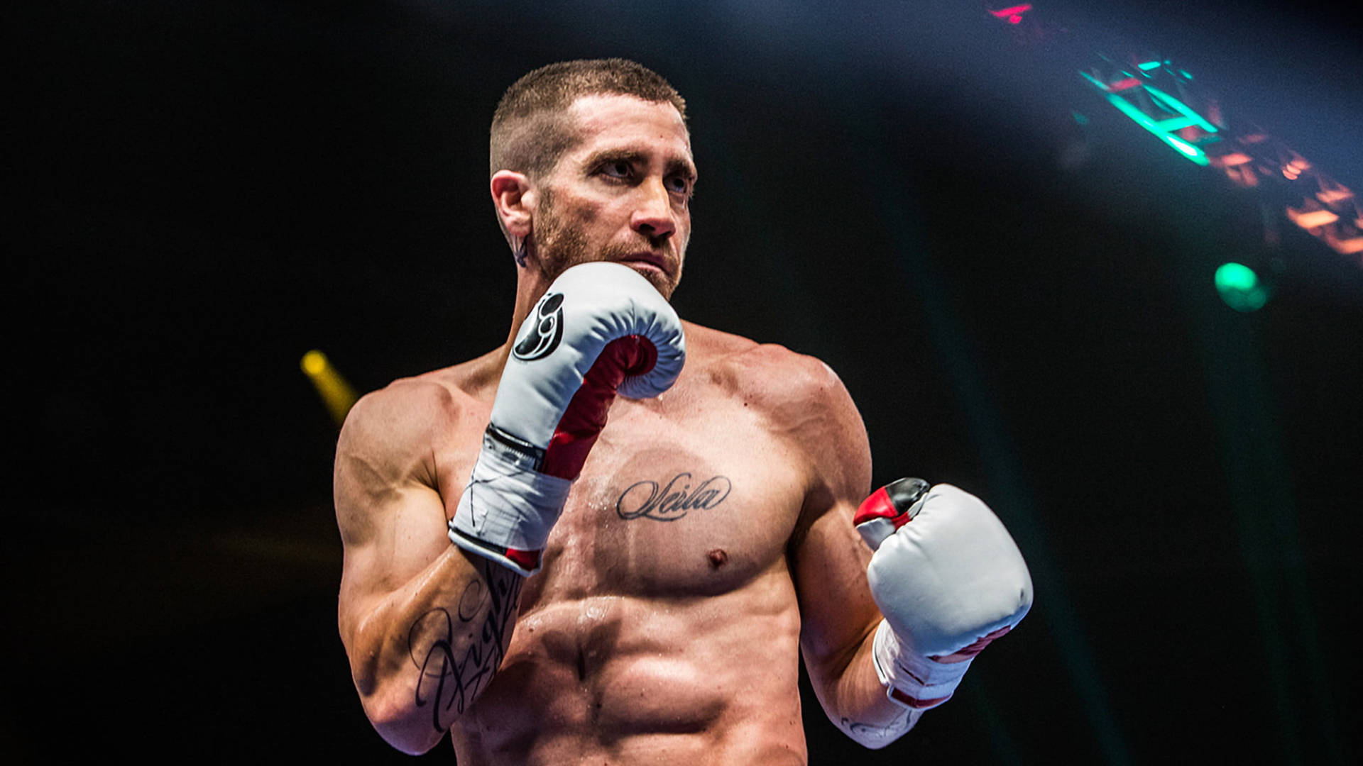 Jake Gyllenhaal, boxing gloves, white gloves, Full HD Desktop Wallpaper