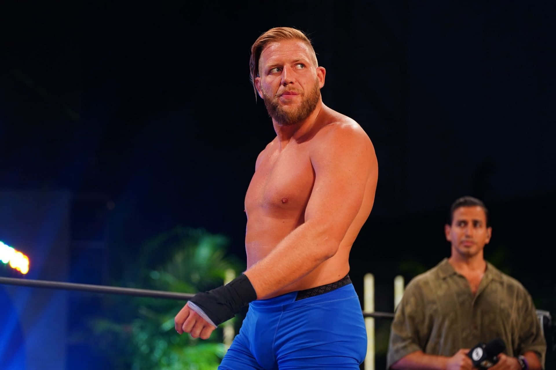Jake Hager, wrestler, blue trunks, Full HD Desktop Wallpaper