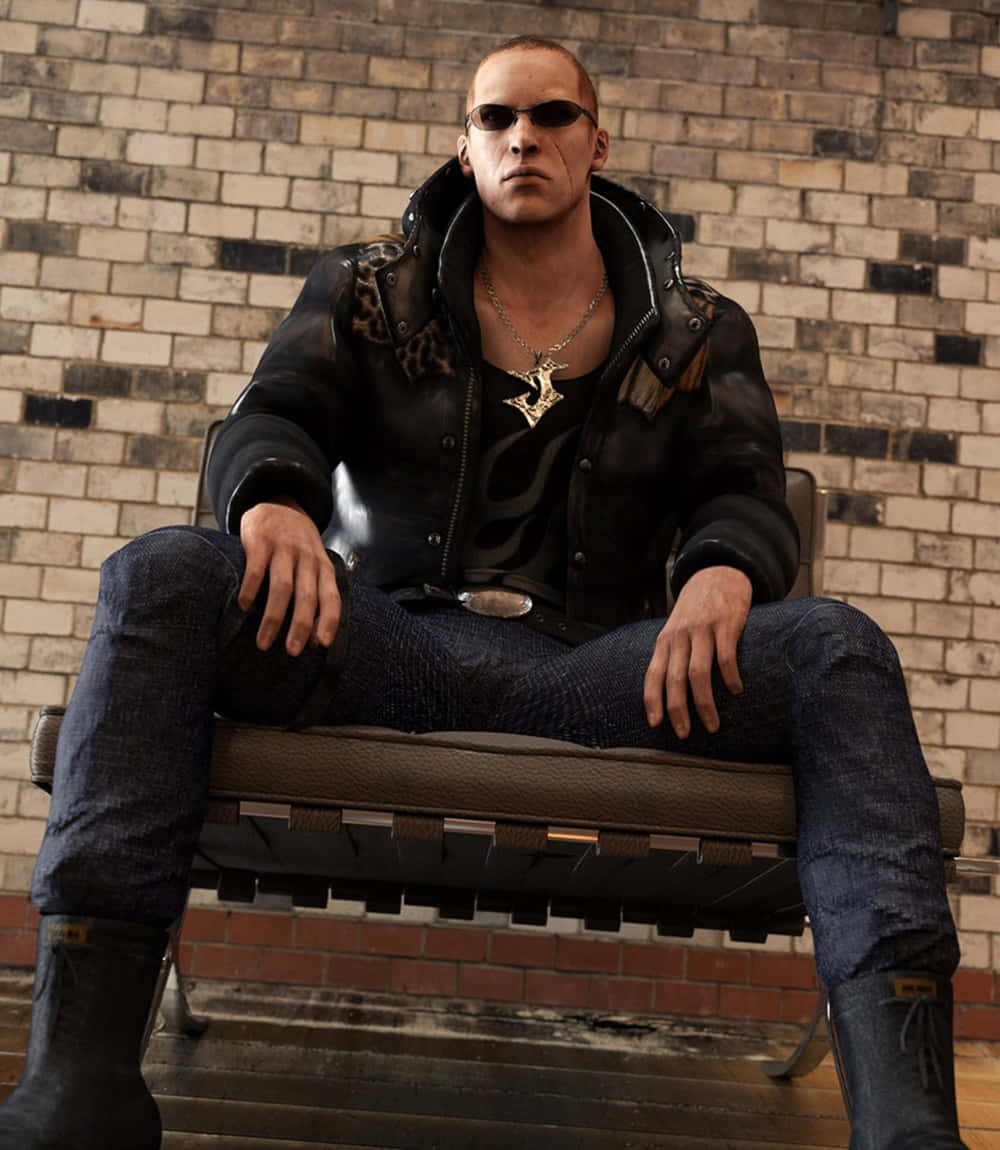 Jake Muller, black leather jacket, sunglasses, SD Phone Wallpaper
