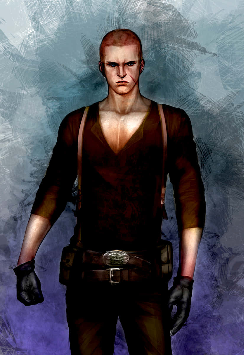 Jake Muller, bald man, dark vest, SD Phone Wallpaper